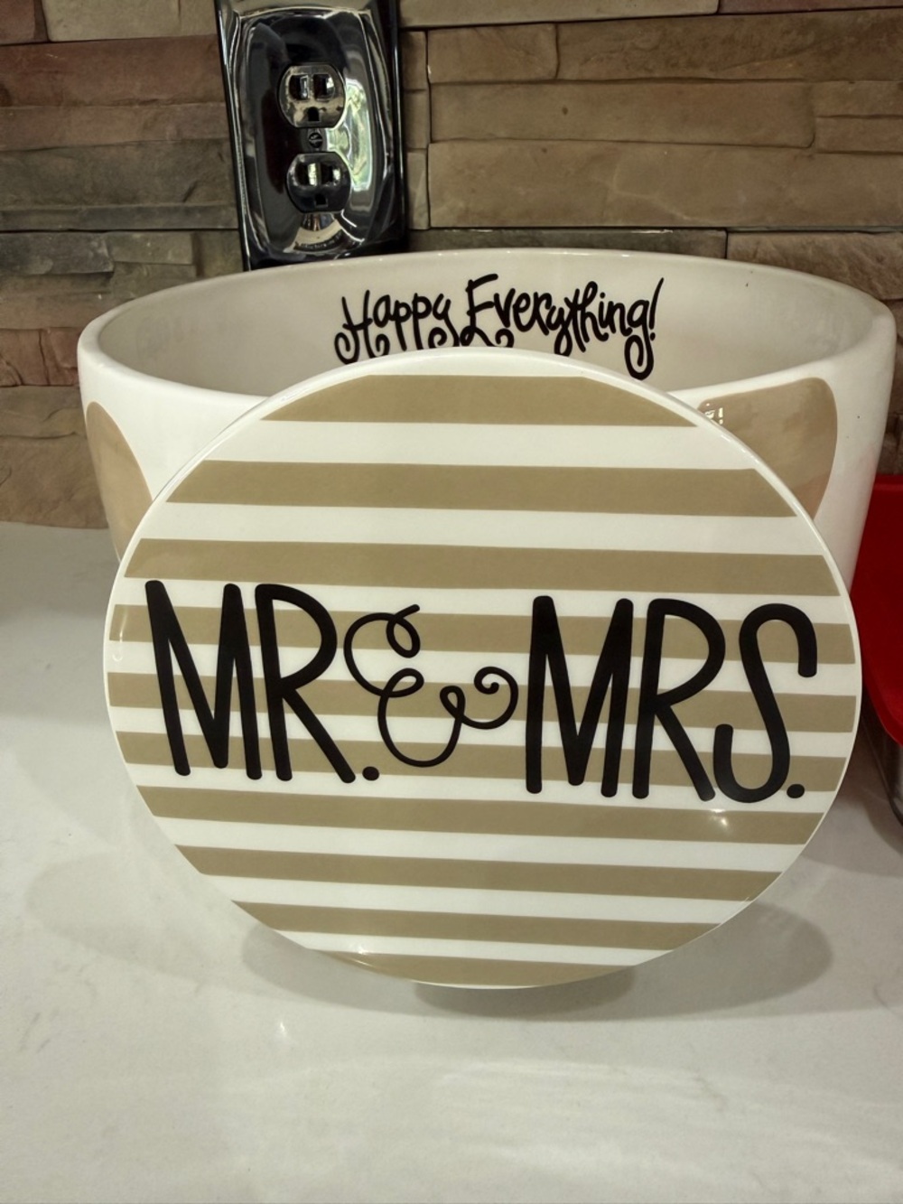 MR. & MRS. Striped Happy Everything Large Attachmment